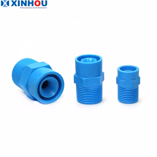 Blue PP Polypropylene Full Cone Plastic Water Jet Nozzle, Solid Cone Spray Nozzle