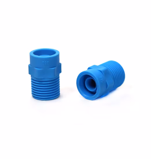 Blue PP Polypropylene Full Cone Plastic Water Jet Nozzle, Solid Cone Spray Nozzle